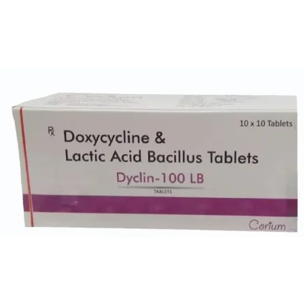 100mg Dyclin-LB Doxycycline and Lactic Acid Bacillus Tablets 100mg — Buy Online