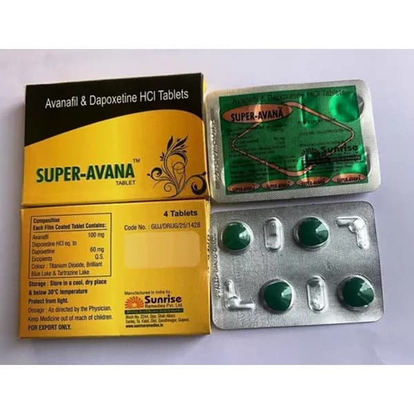 160mg Super-Avana Avanafil and Dapoxetine HCL Tablets 160mg — Buy Online