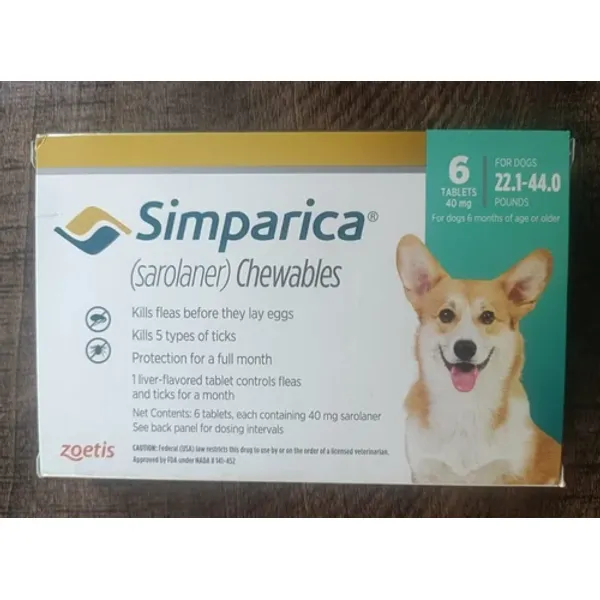 40mg Simparica Sarolaner Chewable Tablets 40mg — Buy Online