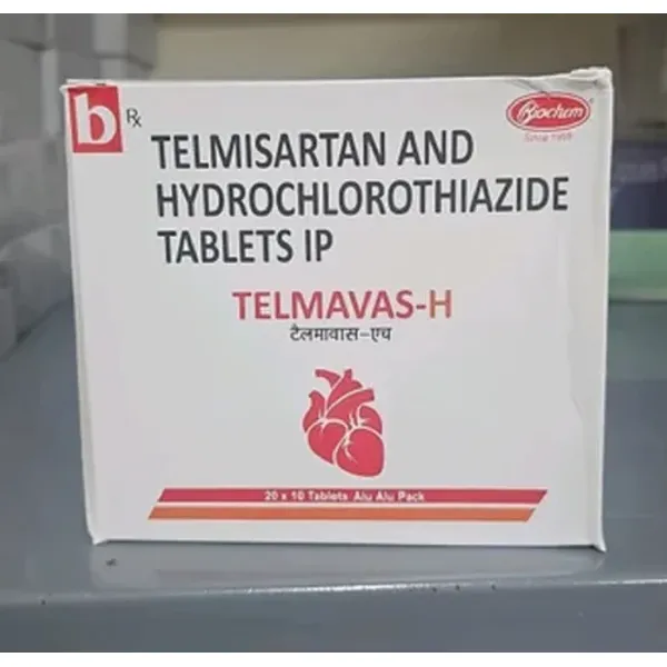 52.5mg Telmavas-H Telmisartan and Hydrochlorothiazide Tablets IP 52.5mg — Buy Online from NexCure Health
