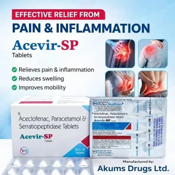Aceclofenac Paracetamol Serratiopeptidase Tablets — Buy Online from NexCure Health