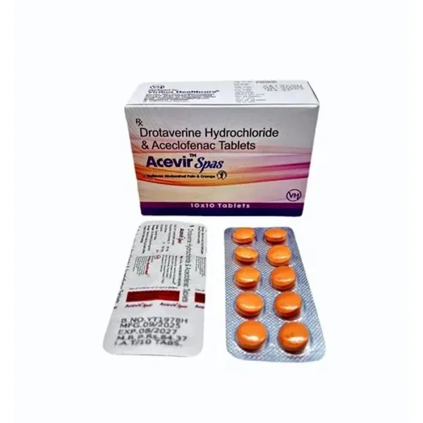 ACEVIR SPAS TAB Drotaverine + Aceclofenac — Buy Online from NexCure Health