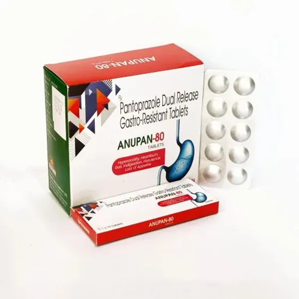 Anupan-80 Pantoprazole Dual Release Gastro Resistant Tablets — Buy Online from NexCure Health