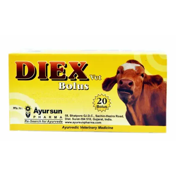 Ayurvedic Antidiarrheal Veterinary Medicine - Diex Bolus — Buy Online from NexCure Health