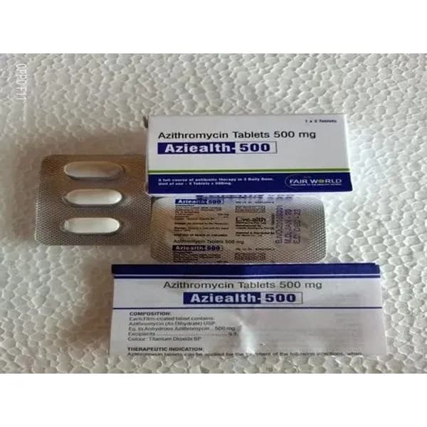 Aziealth-500 Azithromycin 500mg Tablet 500mg — Buy Online from NexCure Health