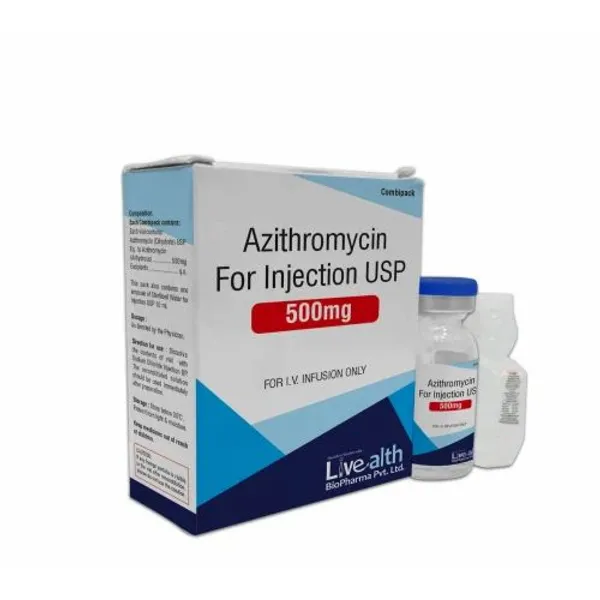 Azithromycin Injection USP 500mg 500mg — Buy Online from NexCure Health