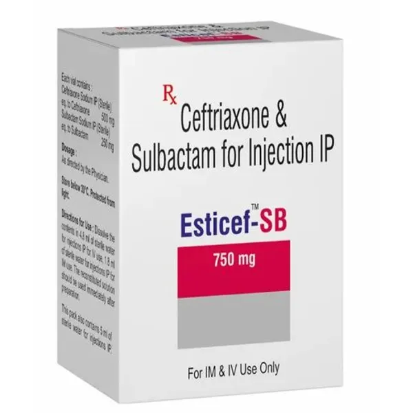 Ceftriaxone And Sulbactam Injection 750mg 750mg — Buy Online from NexCure Health