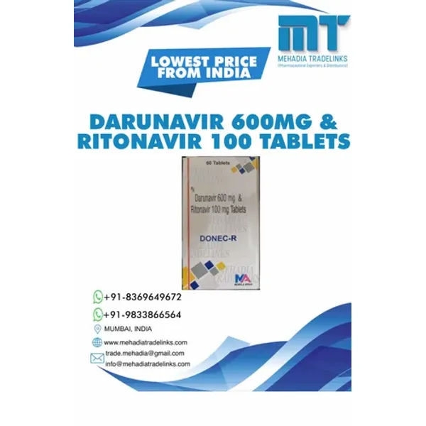 Darunavir 600 Mg And Ritonavir 100mg Tablets 600 Mg — Buy Online from NexCure Health