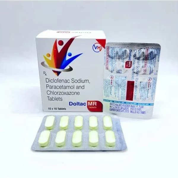 DOLTAC MR TABLET Diclofenac Paracetamol Chlorzoxazone Tablets — Buy Online from NexCure Health