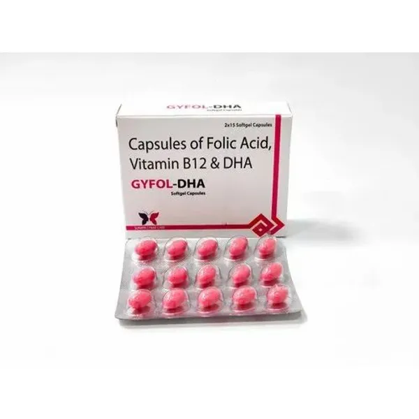 Folic Acid With Vitamin B 12 DHA Gyfol Dha Capsules — Buy Online from NexCure Health