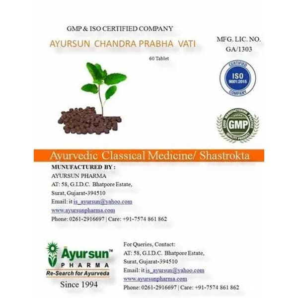 Herbal Ayurvedic Product For Leucorrhoea - Ayursun Chandra Prabha Vati — Buy Online from NexCure Health