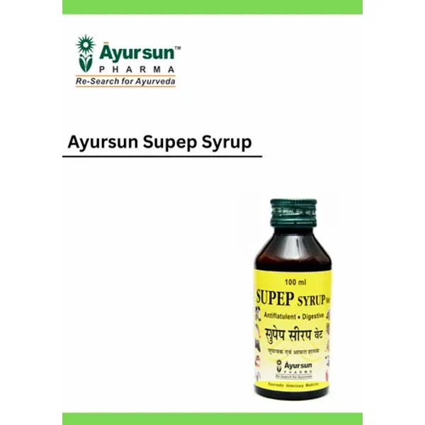Herbal Medicine For Gas In The Rumen - Ayursun Supep Syrup — Buy Online from NexCure Health
