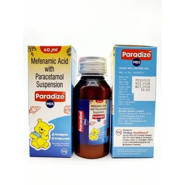 Mefenemic Acid 100mg & Paracetamol 250mg Syrup 100mg — Buy Online from NexCure Health
