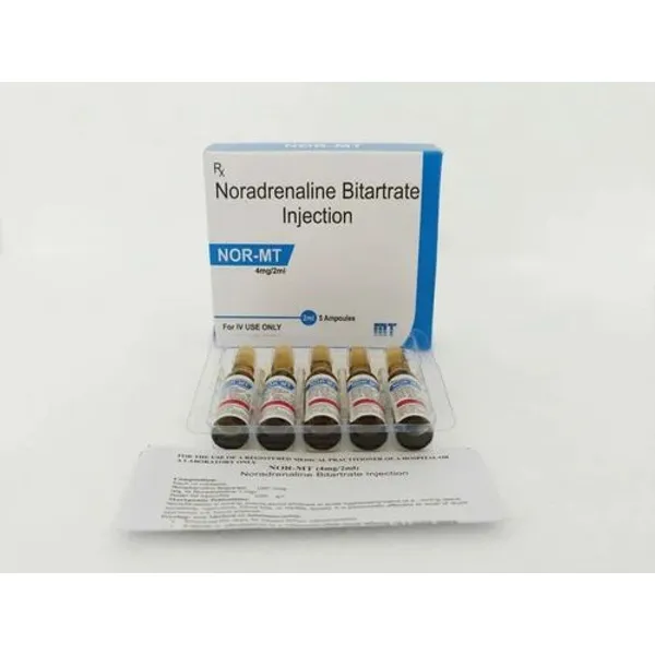 Noradrenaline Bitartrate Injection 4MG/2ML 4MG — Buy Online from NexCure Health