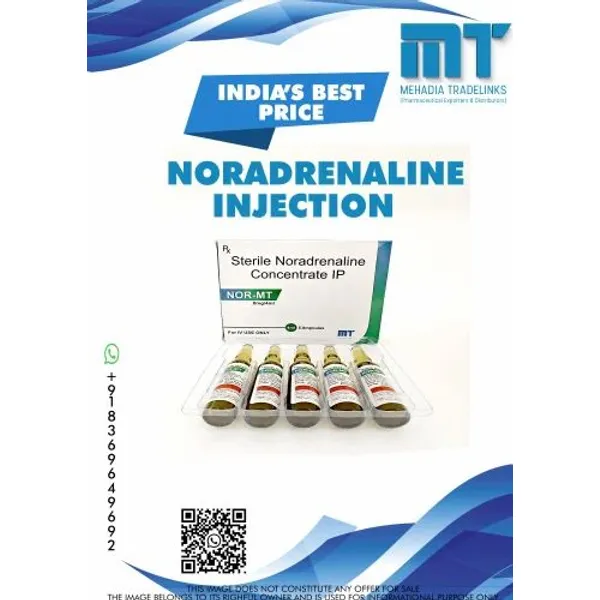 NORADRENALINE NOR-MT 8MG/4ML 8MG — Buy Online from NexCure Health