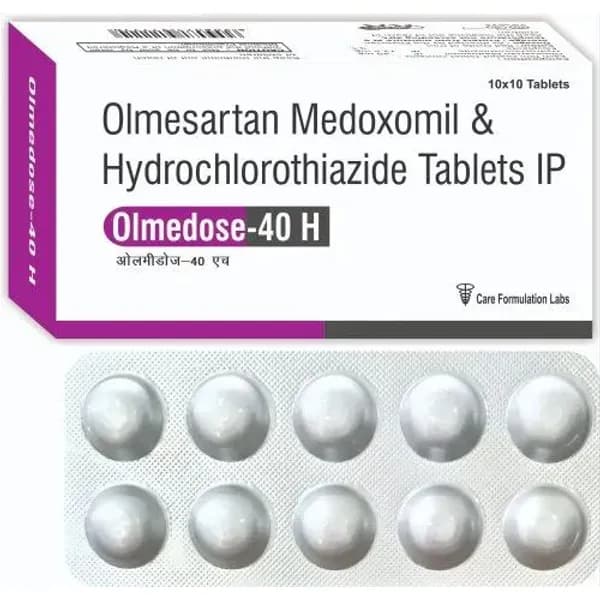 Olmedose-H 40 Olmesartan Medoxomil 40 mg. Hydrochlorothiazide IP 12.5 mg 40 mg — Buy Online from NexCure Health