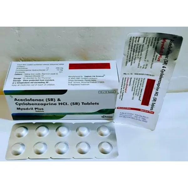 PCD Franchise for Aceclofenac 200mg Cyclobenzaprine 15mg Tablet 200mg — Buy Online from NexCure Health