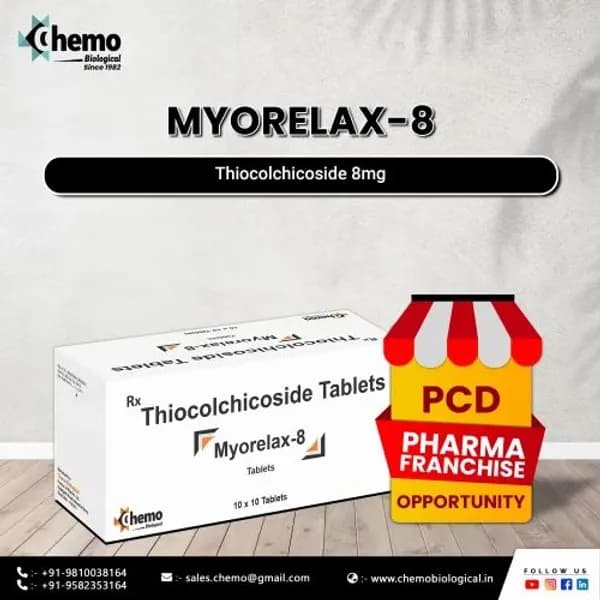 PCD Pharma Francise for Thiocolchicoside 8mg Tablets 8mg — Buy Online from NexCure Health