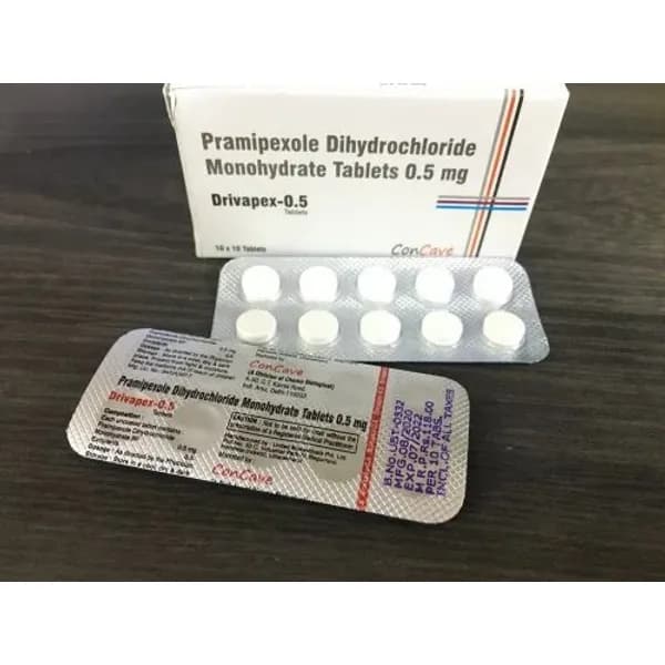 Pramipexole Dihydrochloride Monohydrate Tablets 0.5mg 0.5mg — Buy Online from NexCure Health