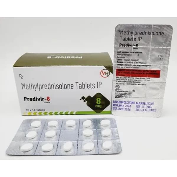 PREDIVIR 8 TAB Methylprednisolone Tablets Ip 8 Mg 8 Mg — Buy Online from NexCure Health