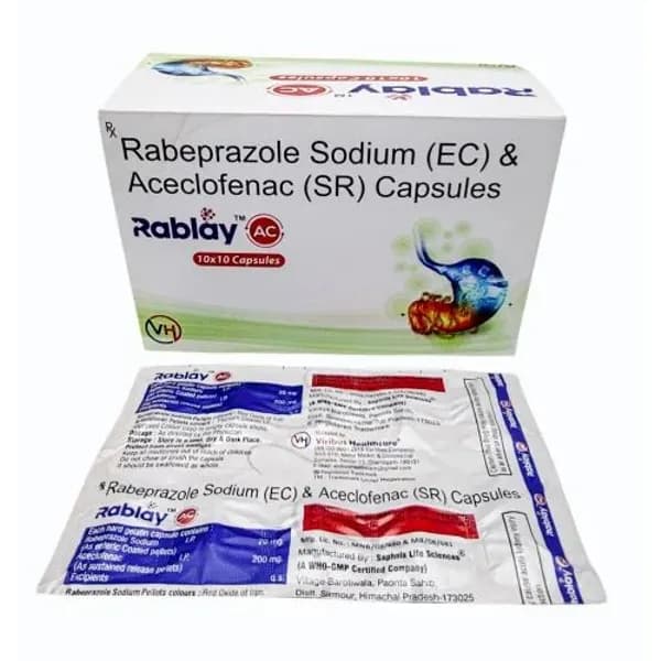 Rabeprazole Sodium (EC) 20mg & Aceclofenac(SR) 200mg 20mg — Buy Online from NexCure Health