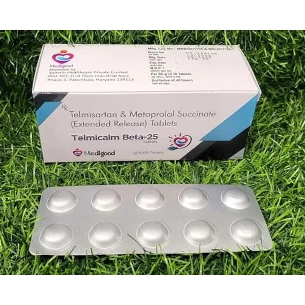 Telmisartan And Metoprolol Succinate Tablets 25mg 25mg — Buy Online from NexCure Health