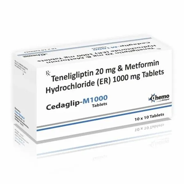 Teneligliption 20mg And Metformin Hydrochloride ER 1000mg Tablets 20mg — Buy Online from NexCure Health