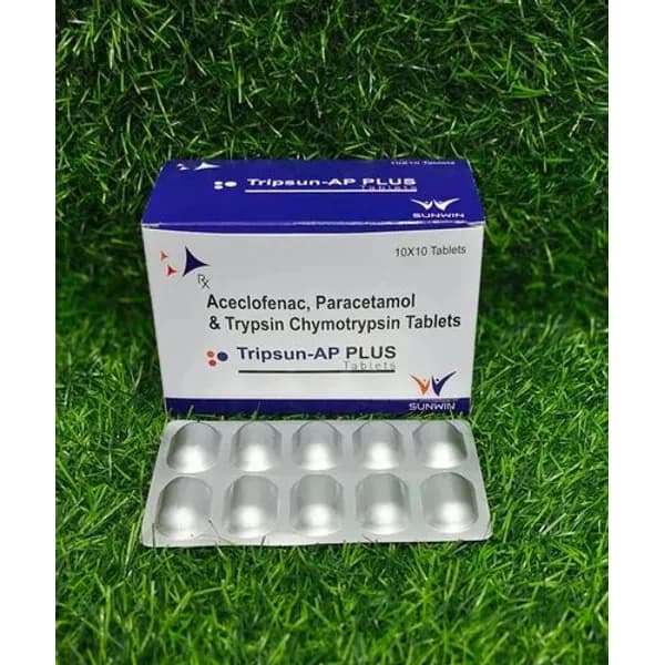 Trypsin Chymotrypsin 1,50,000 Au Aceclofenac Paracetamol — Buy Online from NexCure Health
