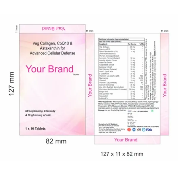 Veg Collagen, CoQ10 & Astaxanthin for Advanced Cellular Defence Tablets — Buy Online from NexCure Health