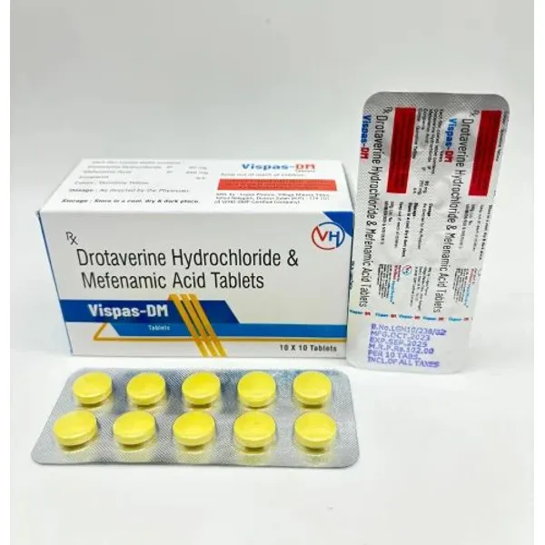 VISPAS DM TAB Drotaverine Hydrochloride Mefenamic Acid Tablets — Buy Online from NexCure Health