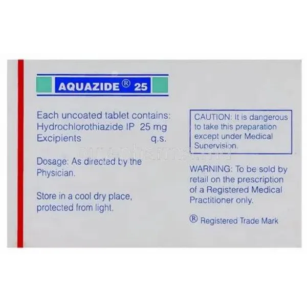 Aquazide 25mg Tablet 25mg β Buy Online from NexCure Health