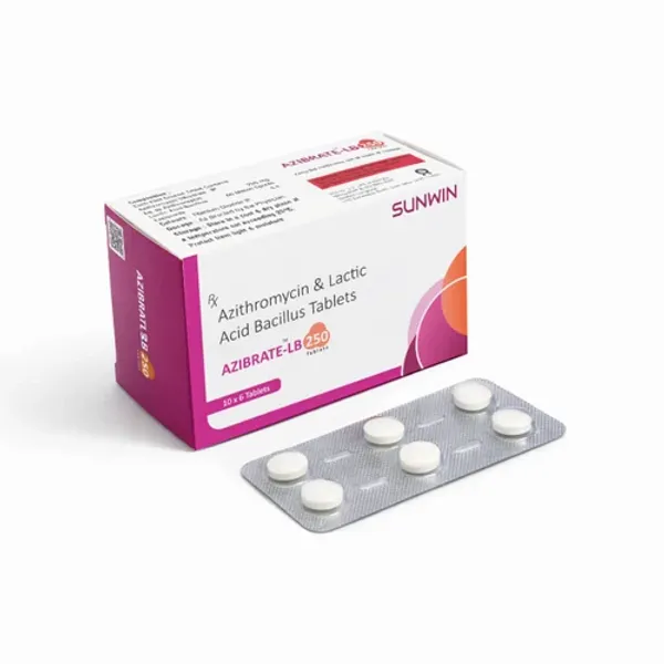 Azibrate-LB 250 Azithromycin & Lactic Acid Bacillus Tablets β Buy Online from NexCure Health