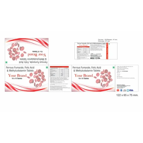 Ferrous Fumarate Folic Acid & Methylcobalamin Third Party Manufacturing Tablets — Buy Online from NexCure Health