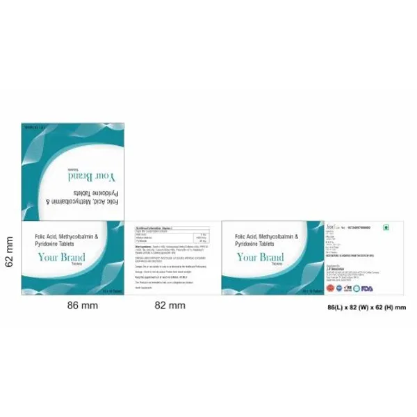 Folic Acid Methycolbalmin & Pyridoxine Tablets Third Party Manufacturing Tablets — Buy Online from NexCure Health