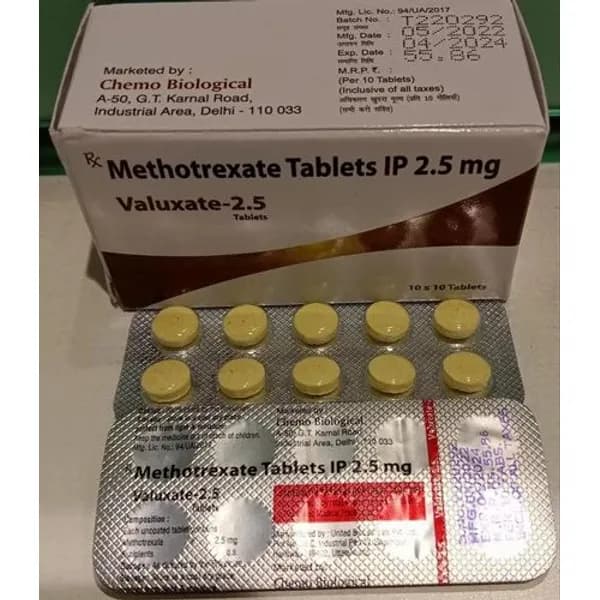 Methotrexate 2.5 Mg Tablet 2.5 Mg — Buy Online from NexCure Health