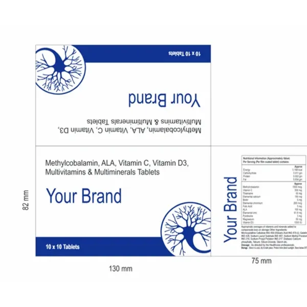 Methylcobalamin, ALA, Vitamin C, Vitamin D3, Multivitamins & Multiminerals Tablets — Buy Online from NexCure Health