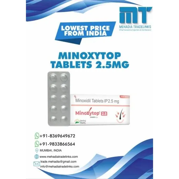 MINOXYTOP 2.5MG TABLETS 2.5MG β Buy Online from NexCure Health