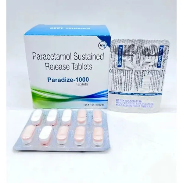PARADIZE-1000 TABLET Paracetamol1000mg Tablet 1000mg β Buy Online from NexCure Health