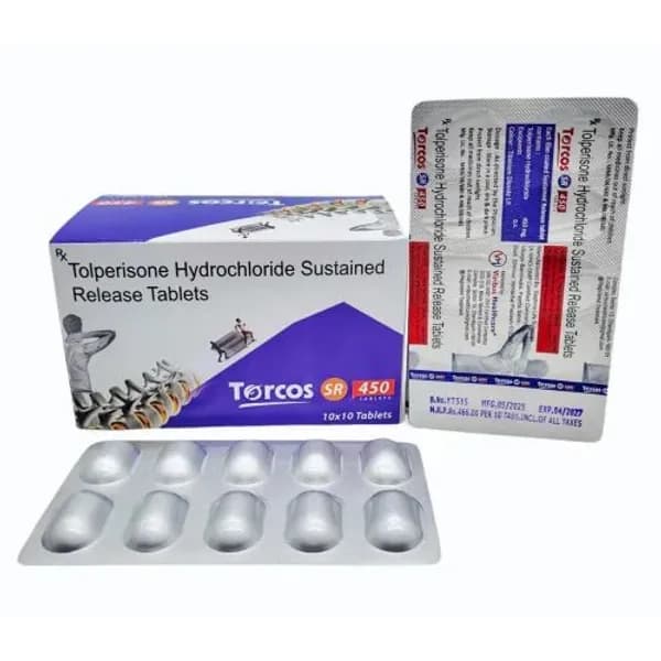 Tolperisone 450mg Sustained Release Tablets 450mg — Buy Online from NexCure Health