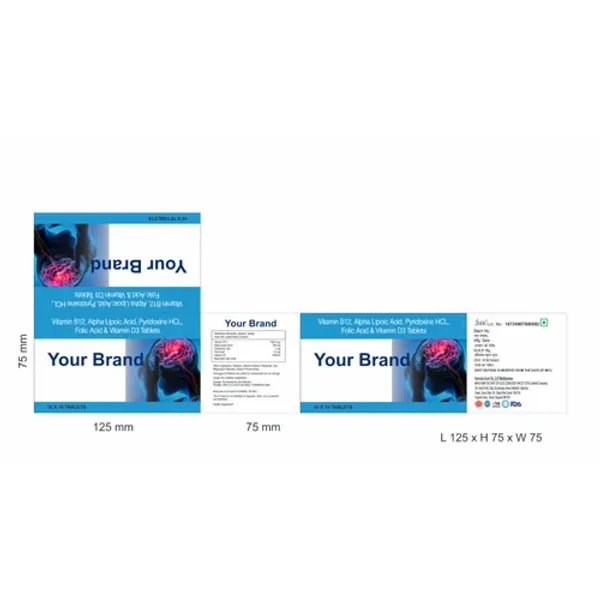 Viltamin B12, Alpha Lipoic Acid, Pyridoxine HCL, Folic Acid & Vitamin D3 Tablets — Buy Online from NexCure Health