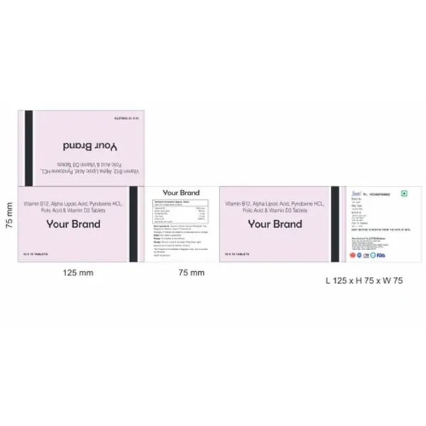 Vitamin B12, Alpha Lipoic Acid, Pyridoxine HCL, Folic Acid & Vitamin D3 Tablets β Buy Online from NexCure Health