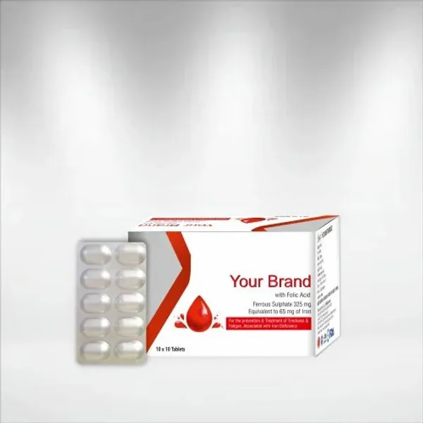 With Folic Acid Ferrous Sulphate 325mg Equivalent to 65mg of Iron Tablets 325mg — Buy Online from NexCure Health